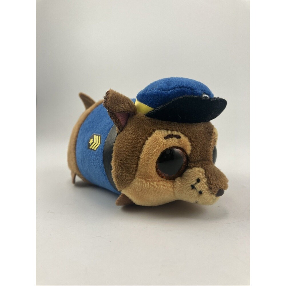 Ty Paw Patrol Teeny Tys Chase Police Dog Brown Blue Stackable Plush Toy 4 Inch